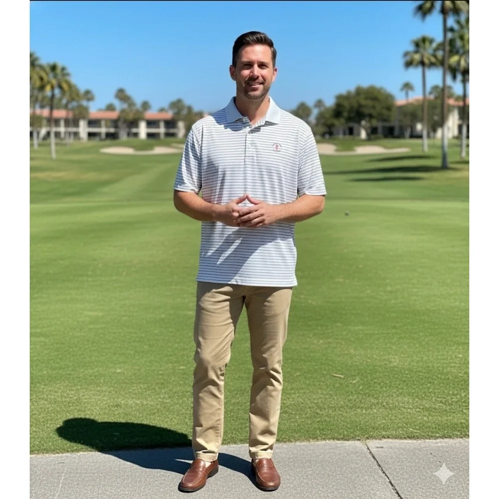 Peter Millar‎ Summer Comfort Polo Shirt Mens XL Stripe Harbour Town Golf Links